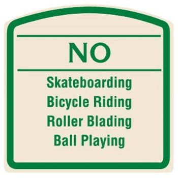Image for No Skateboarding Sign, Green On Ivory, Non-Reflective, 16 X 16 from HD Supply