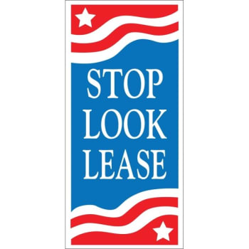 Image for Stop! Look! Lease! Lawn Banner, Patriotic, 15 x 32 from HD Supply