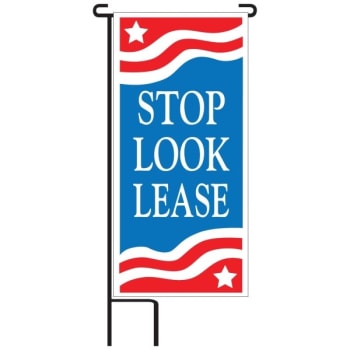 Image for Stop! Look! Lease! Lawn Banner Kit, Patriotic, 15 x 32 from HD Supply