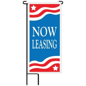 Image for Now Leasing Lawn Banner Kit, Patriotic, 15 X 32 from HD Supply