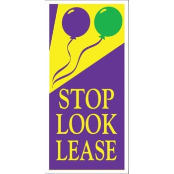 Image for Stop! Look! Lease! Lawn Banner, Festive, 15 x 32 from HD Supply