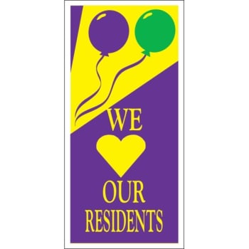 We Heart Our Residents Lawn Banner, Festive, 15 X 32