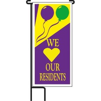 Image for We Heart Our Residents Lawn Banner Kit, Festive, 15 x 32 from HD Supply