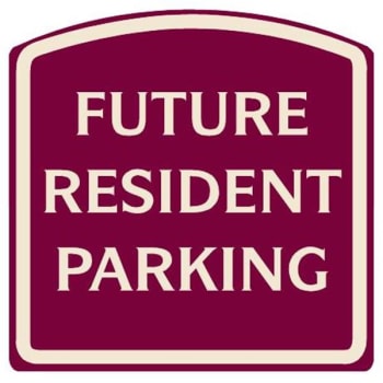 Image for Future Resident Parking Designer Sign, Ivory on Burgundy, 16 x 16 from HD Supply