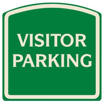Image for Visitor Parking Designer Sign, Ivory On Green, 16 X 16 from HD Supply