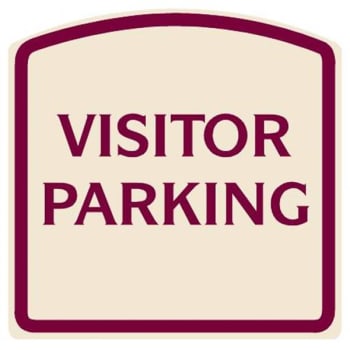 Image for Visitor Parking Designer Sign, Burgundy On Ivory, 16 X 16 from HD Supply