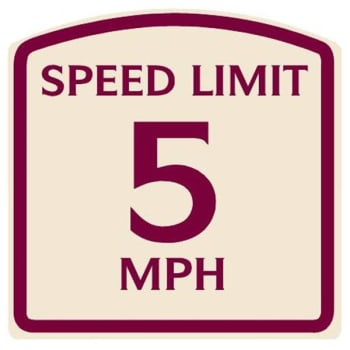 Speed Limit 5 MPH Sign, Burgundy on Ivory, Non-Reflective, 16 x 16