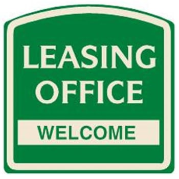 Image for Leasing Office/welcome Arched Designer Sign, Ivory On Green, 16 X 16 from HD Supply