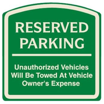 Image for Reserved Parking Sign, Ivory on Green, Non-Reflective, 16 x 16 from HD Supply