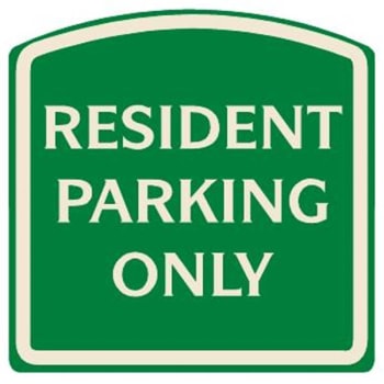 Image for Resident Parking Only Designer Sign, Ivory On Green, 16 X 16 from HD Supply