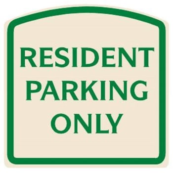 Image for Resident Parking Only Designer Sign, Green On Ivory, 16 X 16 from HD Supply