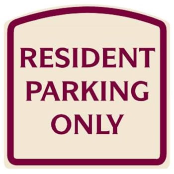 Image for Resident Parking Only Designer Sign, Burgundy on Ivory, 16 x 16 from HD Supply