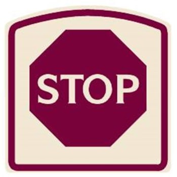 Image for Designer Stop Sign, Burgundy On Ivory, 16 X 16 from HD Supply