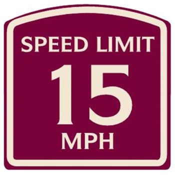 Image for Speed Limit 15 Mph Sign, Ivory On Burgundy, Non-Reflective, 16 X 16 from HD Supply