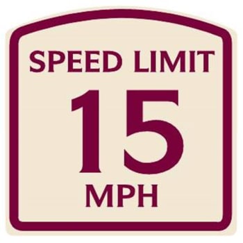 Image for Speed Limit 15 Mph Sign, Burgundy On Ivory, Non-Reflective, 16 X 16 from HD Supply