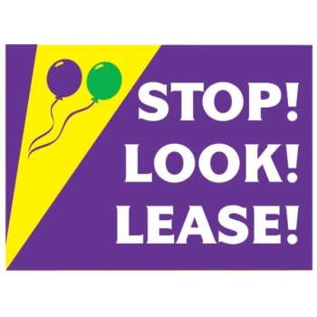 Image for Aluminum Stop! Look! Lease! Amenity Sign, Festive, 24 X 18 from HD Supply