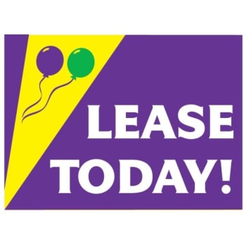 Image for Coroplast Lease Today Amenity Sign, Festive, 24 x 18 from HD Supply