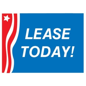 Image for Aluminum Lease Today Amenity Sign, Patriotic, 24 x 18 from HD Supply