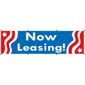 Image for Horizontal Now Leasing Banner, Patriotic, 10' x 3' from HD Supply
