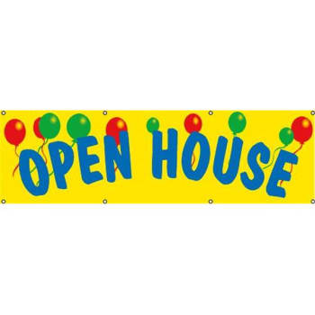 Image for Horizontal Open House Banner, Balloons, 10' x 3' from HD Supply