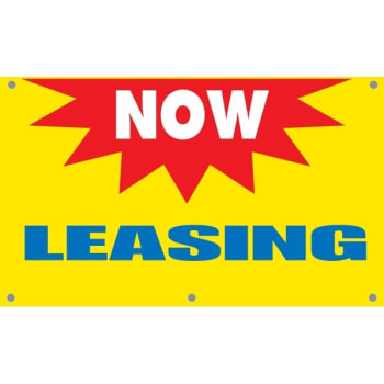 Image for Now Leasing Banner, Red/yellow/blue, 5' X 3' from HD Supply