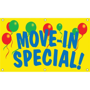 Image for Move In Special Banner, Balloons, 5' X 3' from HD Supply