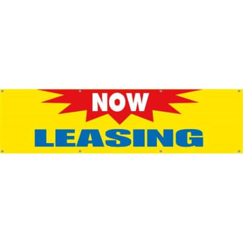 Image for Horizontal Now Leasing Banner, Yellow/Blue/Red, 15' x 4' from HD Supply