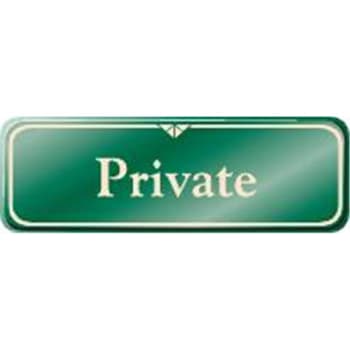 Image for Private Interior Sign, Green, 9 x 3 from HD Supply