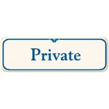 Image for Private Interior Sign, Ivory, 9 X 3 from HD Supply
