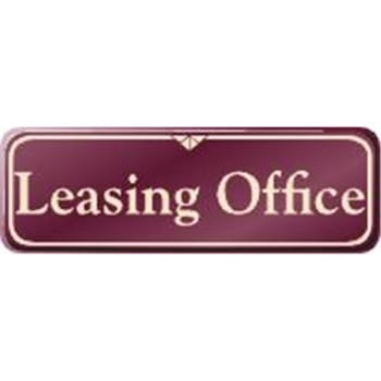 Image for Leasing Office Interior Sign, Burgundy, 9 X 3 from HD Supply