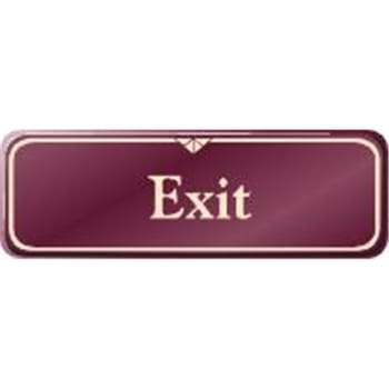 Image for Exit Interior Sign, Burgundy, 9 X 3 from HD Supply