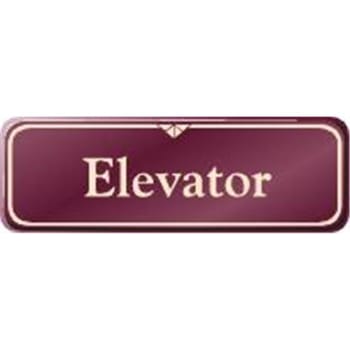 Image for Elevator Interior Sign, Burgundy, 9 X 3 from HD Supply