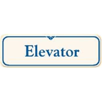 Image for Elevator Interior Sign, Ivory, 9 X 3 from HD Supply