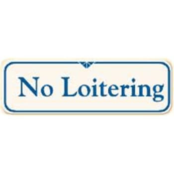 Image for No Loitering Interior Sign, Ivory, 9 X 3 from HD Supply