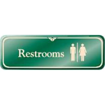 Image for Restrooms Interior Sign, Green, 9 X 3 from HD Supply