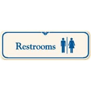 Image for Restrooms Interior Sign, Ivory, 9 X 3 from HD Supply