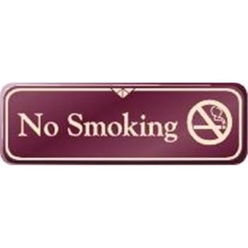 Image for No Smoking Desk Sign, Burgundy, 9 X 3 from HD Supply