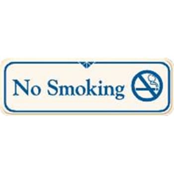 Image for No Smoking Desk Sign, Ivory, 9 X 3 from HD Supply