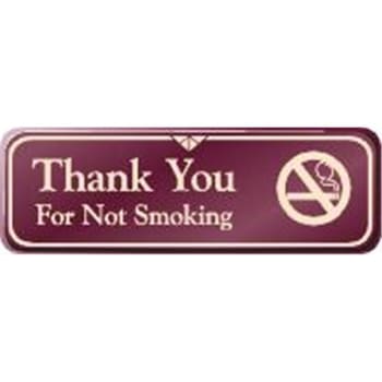 Image for Thank You For Not Smoking Desk Sign, Burgundy, 9 X 3 from HD Supply