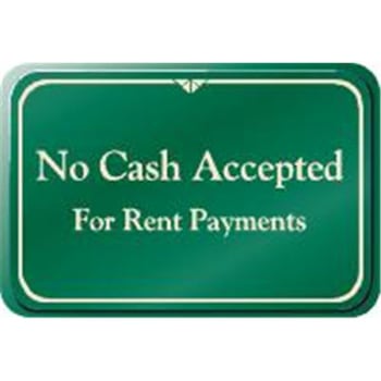 Image for No Cash Accepted Desk Sign, Green, 9 X 6 from HD Supply