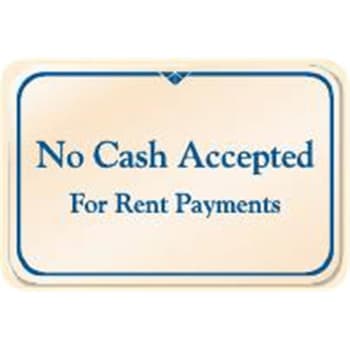 Image for No Cash Accepted Desk Sign, Ivory, 9 X 6 from HD Supply