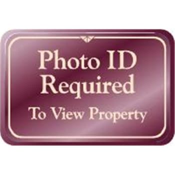 Image for Photo Id Required Desk Sign, Burgundy, 9 X 6 from HD Supply