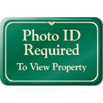Image for Photo Id Required Desk Sign, Green, 9 X 6 from HD Supply