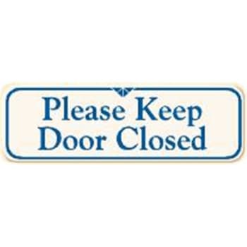 Image for Please Keep Door Closed Interior Sign, Ivory, 9 X 3 from HD Supply