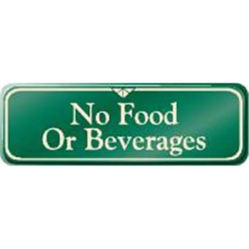 Image for No Food Or Beverages Interior Sign, Green, 9 X 3 from HD Supply
