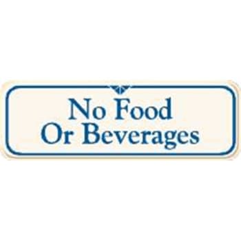 Image for No Food Or Beverages Interior Sign, Ivory, 9 X 3 from HD Supply