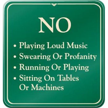 Image for No Loud Music Interior Sign, Green, 9 X 9-1/2" from HD Supply