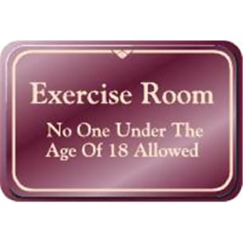 Image for Exercise Room Interior Sign, Burgundy, 9 x 6 from HD Supply