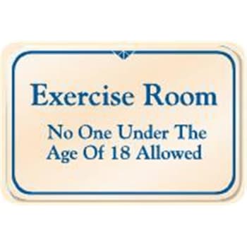 Image for Exercise Room Interior Sign, Ivory, 9 x 6 from HD Supply
