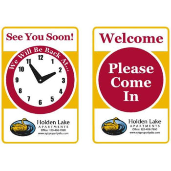 Image for Semi-Custom 2-Sided Clock Sign, 12" x 18" from HD Supply